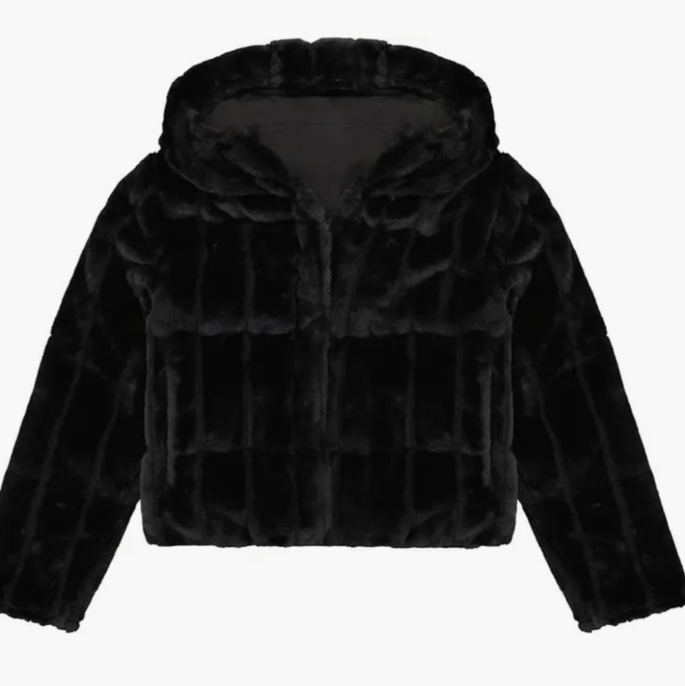 NWT REVERSIBLE SAM ELDELMAN FAUX FUR JACKET, SIZE 14, (Large)
